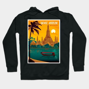 Wat Arun Temple Bangkok Thailand Advertising Travel Print Hoodie